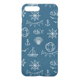 Nautical Chalk Drawing Pattern 2 iPhone 8 Plus/7 Plus Case