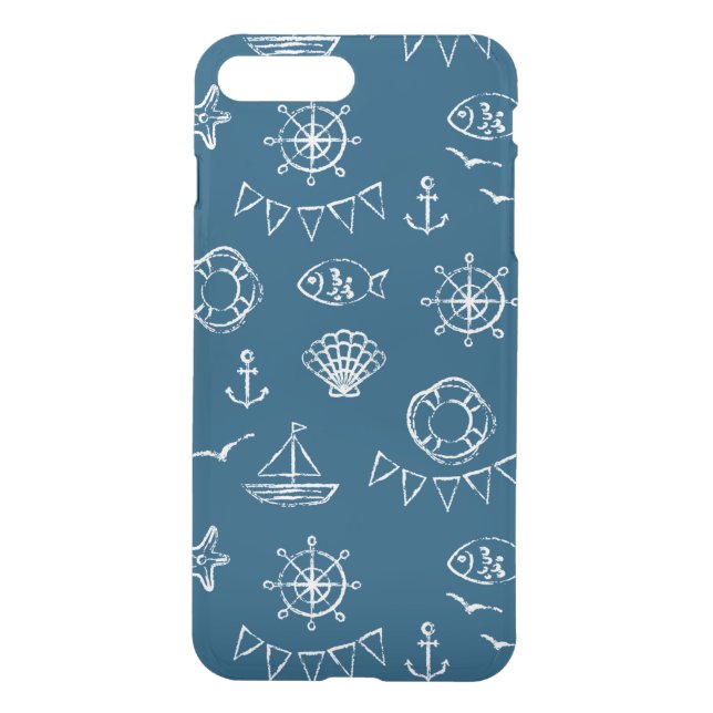 Nautical Chalk Drawing Pattern 2 Uncommon iPhone Case (Back)