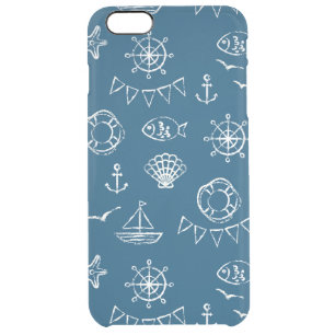 Nautical Chalk Drawing Pattern 2 Clear iPhone 6 Plus Case