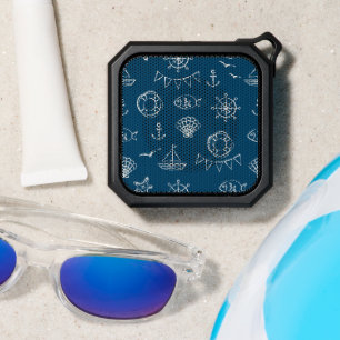 Nautical Chalk Drawing Pattern Bluetooth Speaker