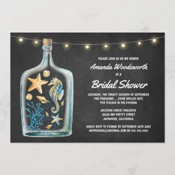 Nautical Chalkboard Bridal Shower Invitations by RusticWeddings at Zazzle