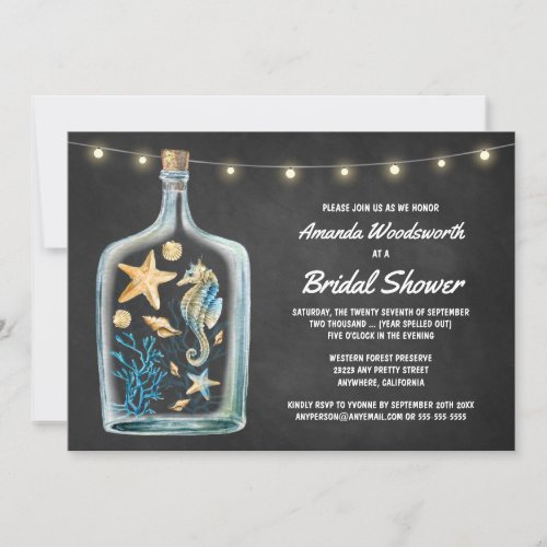 Nautical Chalkboard Bridal Shower Invitations