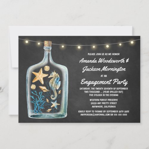 Nautical Chalkboard Engagement Party Invitations
