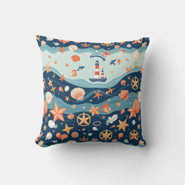 Nautical Charm Throw Pillows – Set Sail in Style (Front)