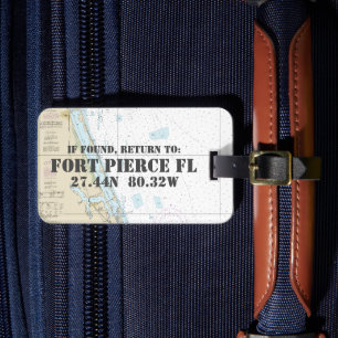 Nautical Chart Latitude Longitude: Fort Pierce FL Luggage Tag