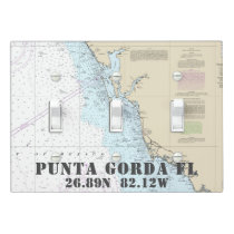 Nautical Chart Latitude Longitude Punta Gorda FL Light Switch Cover