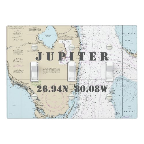 Nautical Chart Latitude Longitude South Florida Light Switch Cover