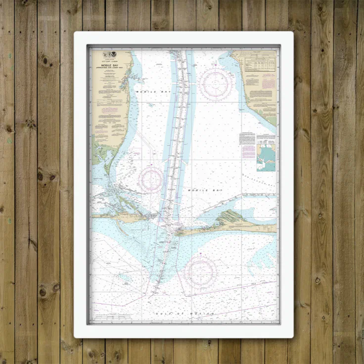 Nautical Chart Map 0f Mobile Bay, Alabama Zazzle