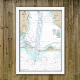 Nautical Chart Map 0f Mobile Bay, Alabama