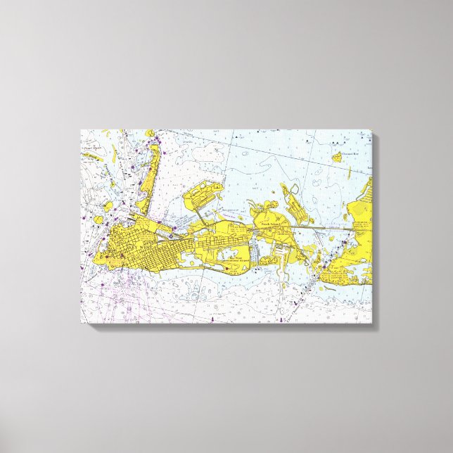 Nautical chart of Key West, Florida Canvas Print (Front)