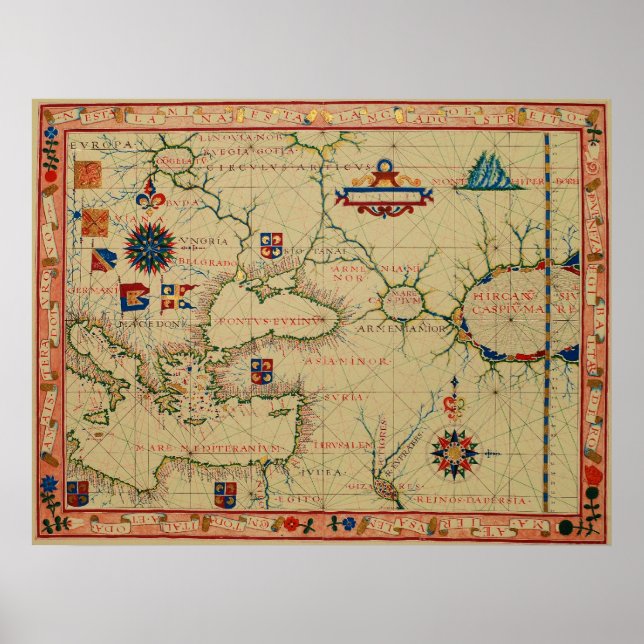 Nautical Chart of Portuguese Cartographer 1570 (Front)