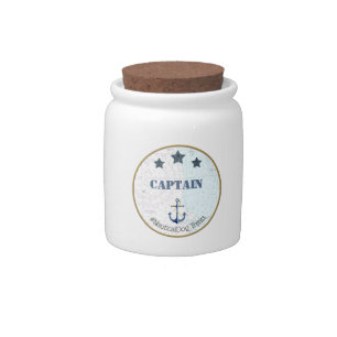 Nautical Chart Pet Treat Jar with Name