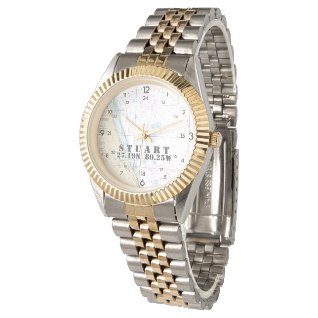Nautical Chart Stuart Florida Longitude Latitude Watch (Angled)