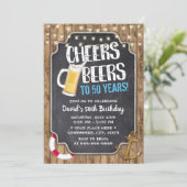 Nautical Cheers & Beers Rustic Sailor Birthday Invitation (Standing Front)