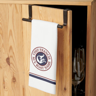 Nautical Chef Mermaid Logo Kitchen Towel