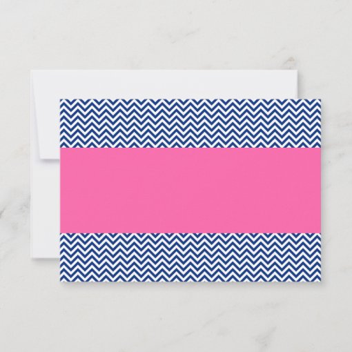 Nautical Chevron Anchor Blue Pink Response Card | Zazzle