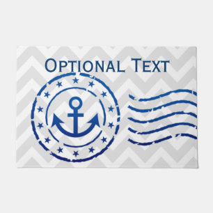 Nautical Chevron & Anchor Seal Doormat