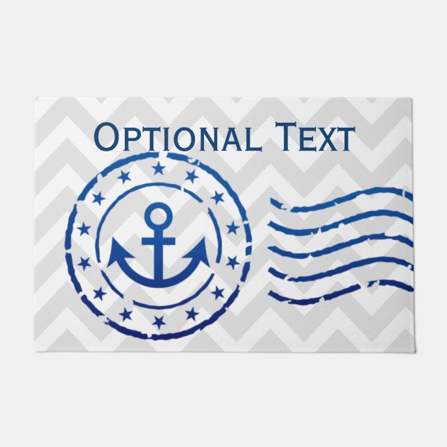 Nautical Chevron & Anchor Seal Doormat (Front)