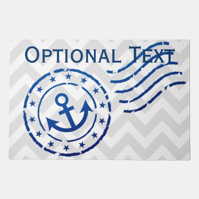 Nautical Chevron & Anchor Seal Doormat (Front)
