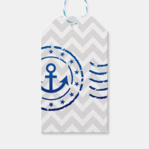 Nautical Chevron & Anchor Seal Gift Tags