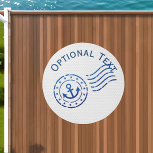Nautical Chevron & Anchor Seal Outdoor Rug
