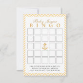 Nautical Chevron Stripes Baby Shower Bingo Cards (Front)