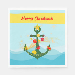 Nautical Christmas Anchor Napkins