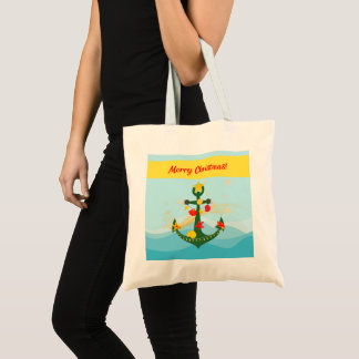 Nautical Christmas Anchor Tote Bag