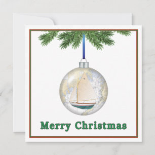 Nautical Christmas Customizable Flat Greeting Card