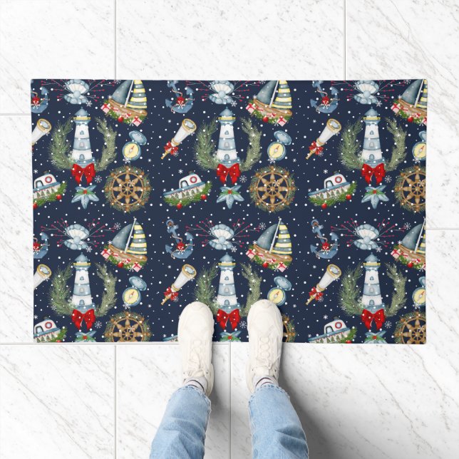 Nautical Christmas Doormat (Indoor)