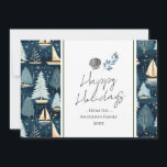 Nautical Christmas Family Happy Holidays  Holiday Card<br><div class="desc">Fun watercolor Christmas design. All text is adjustable and easy to change for your holiday greeting needs.</div>