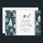 Nautical Christmas Family Happy Holidays  Holiday Card<br><div class="desc">Fun watercolor Christmas design. All text is adjustable and easy to change for your holiday greeting needs.</div>