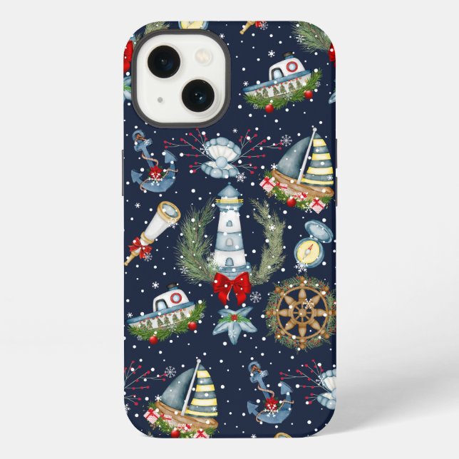 Nautical Christmas Iphone Case (Back)