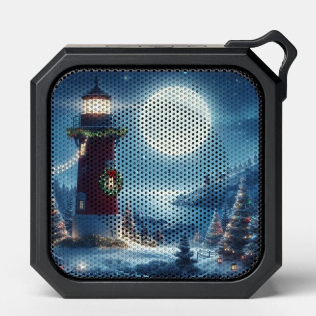 Nautical Christmas lighthouse Bluetooth Speaker (Front)