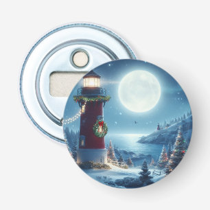 Nautical Christmas lighthouse Bottle Opener