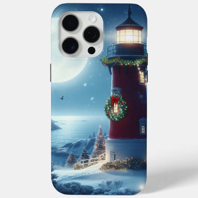 Nautical Christmas lighthouse Case-Mate iPhone Case (Back)