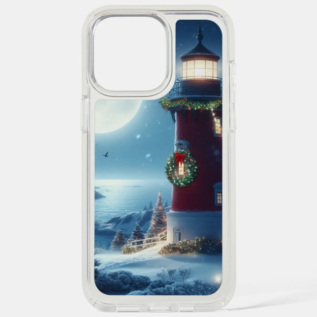 Nautical Christmas lighthouse Speck iPhone Case (Front)