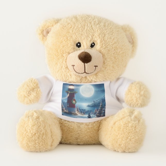 Nautical Christmas lighthouse Teddy Bear (Front)