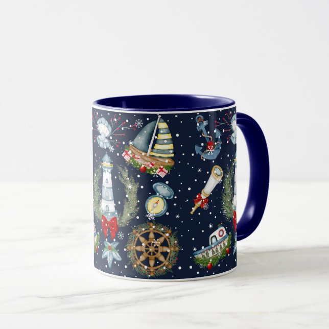 Nautical Christmas Mug (Front Right)