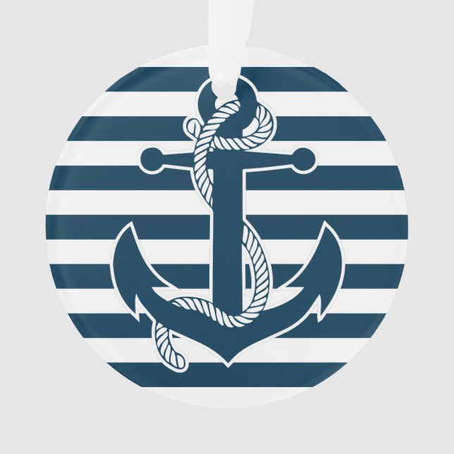 Nautical Christmas Ornaments Acrylic Anchor (Front)