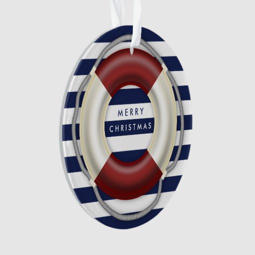 Nautical Christmas Ornaments Custom Blue Acrylic | Zazzle
