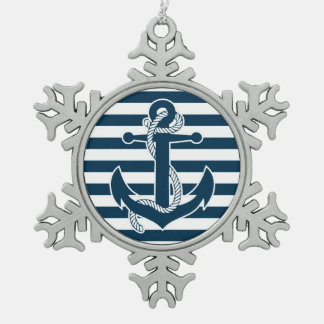 Nautical Christmas Ornaments Pewter Anchor
