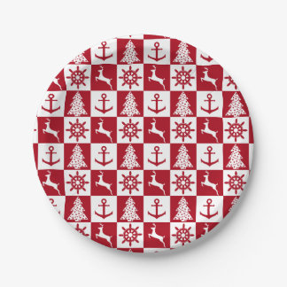 Nautical Christmas Paper Plates