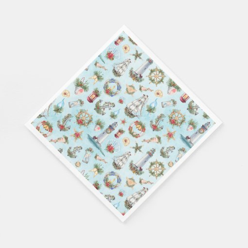 Nautical Christmas Party Beach Coastal Theme Napkins Zazzle