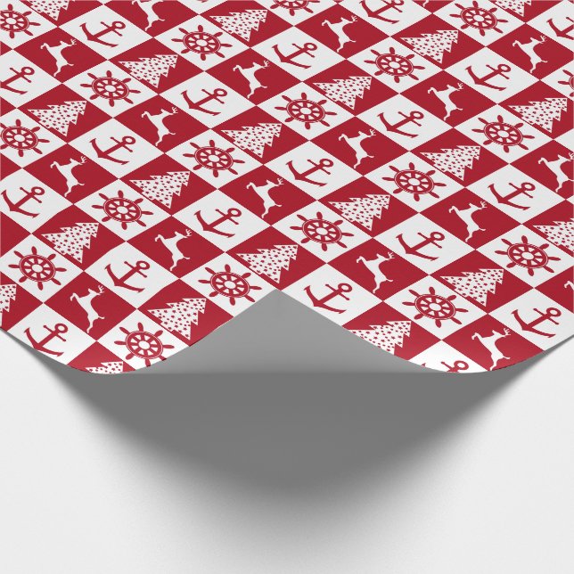 Nautical Christmas pattern Wrapping Paper (Corner)