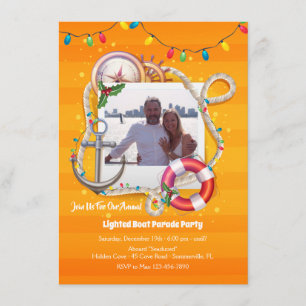 Nautical Christmas Photo Boat Parade Invitation