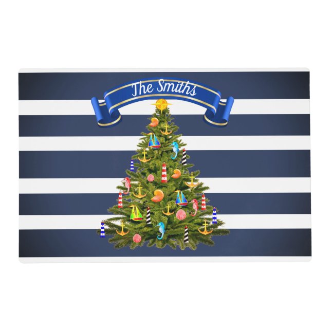 Nautical Christmas Tree Custom Placemat (Front)