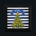 Nautical Christmas Tree Custom Wooden Gift Box<br><div class="desc">Nautical themed Christmas tree... ornaments are a compass at the top, lighthouses, seashells, anchors, sailboats and seahorses. Customize to your liking (you may even delete all text and the banner). If you need any help, or if you have any questions or requests, please, contact me through the shop! And please,...</div>