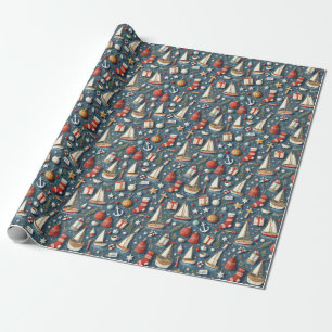 Nautical Christmas Wrapping Paper