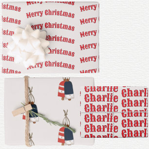 Nautical Christmas  Wrapping Paper Sheets
